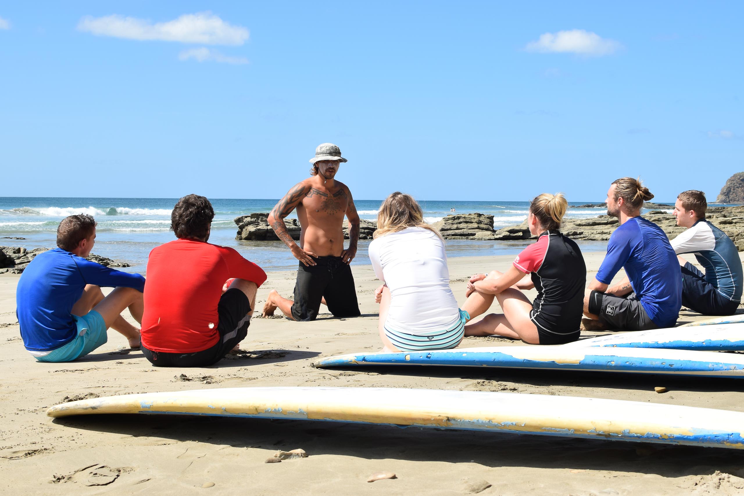 Casa Oro Group Surfing-Institution-Casa-Oro-Surf-San-Juan-del-Sur-Nicaragua-Adventure-Travel-Surf-School-Teaching-Student-Playa-Maderas Surf 